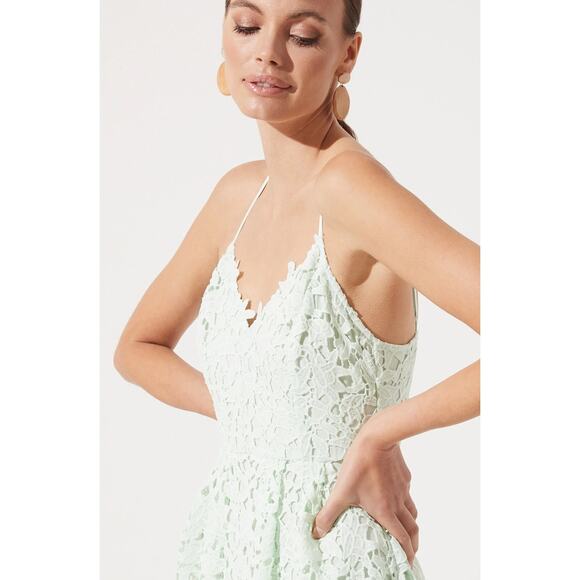 ASTR The Label Midi Dress Small Mint Green Lace A-Line Cocktail - Picture 6 of 16